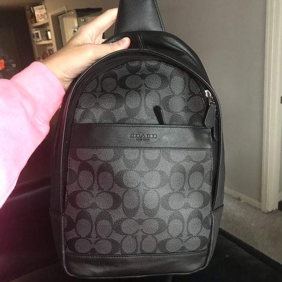 Coach Other - Coach Men’s Charcoal Classic Crossbody Backpack